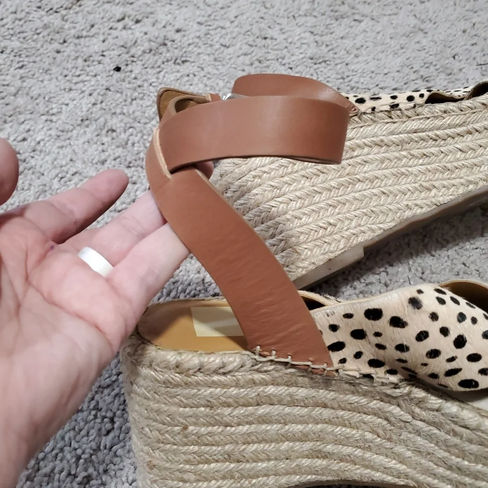 Dolce Vita Leopard Print Espadrille Wedge Sandals Size 9